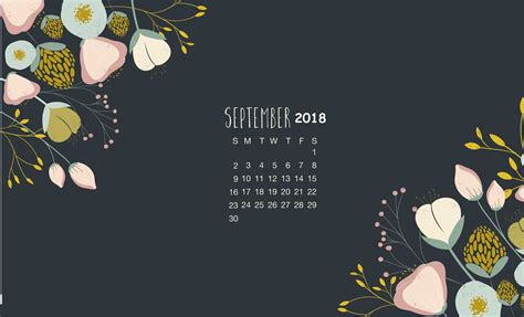 September 2018 Calendar Wallpaper | Calendar wallpaper, September wallpaper, Digital wallpaper