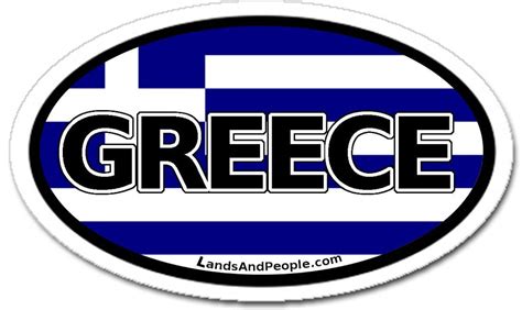 Greece Vinyl Sticker Oval for Cars, any Surface – Lands & People