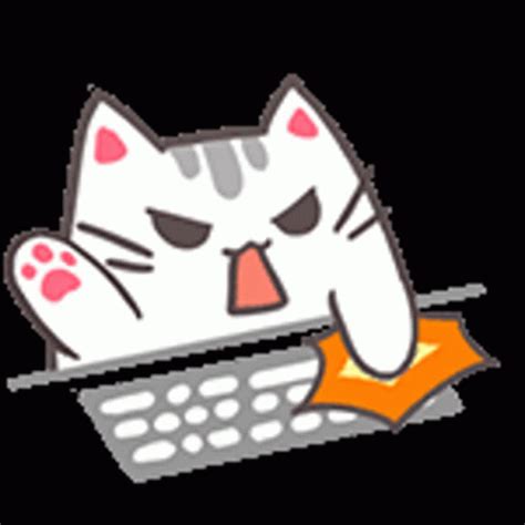 Angry Typing Miss Neko2 Sticker – Angry Typing Miss Neko2 Cat – discover and share GIFs