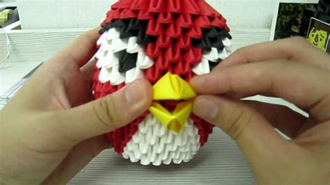 How to: 3D Origami Angry Bird Tutorial [Part 4] - YouTube