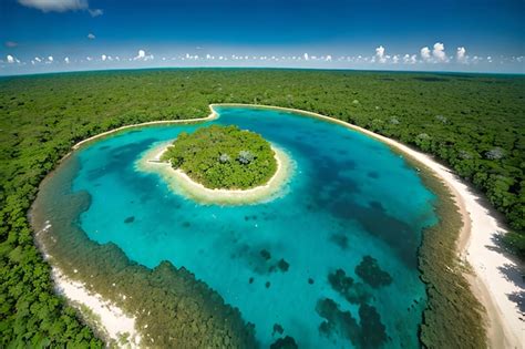 Premium AI Image | Aerial shot of the Blue Hole a natural phenomena and ...