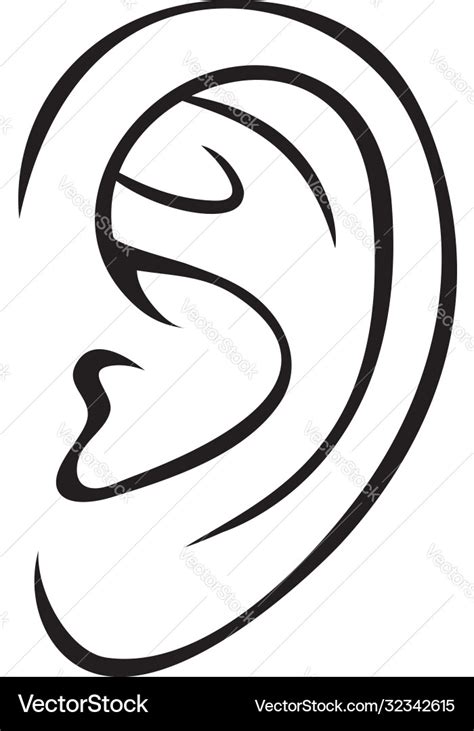 Ear outline icon Royalty Free Vector Image - VectorStock