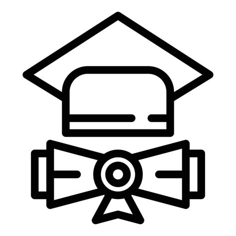 Cap degree icon, outline style 15911538 Vector Art at Vecteezy