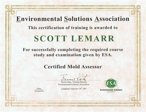 Certifications | Milwaukee Mold Inspector