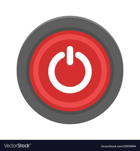 Off button power button round red button isolate Vector Image