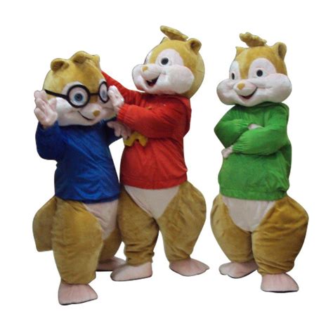 Alvin And The Chipmunks Mascot Costume Chipmunks Cospaly Cartoon ...