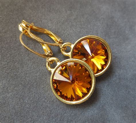 Topaz Jewelry Gold November Birthstone Earrings by SprigJewelry