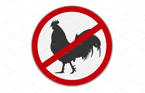 No chicken sign. Dietary restriction | Custom-Designed Illustrations ...