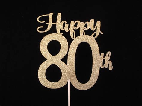 80th Birthday Cake Topper Happy 80th Cake Topper 80th