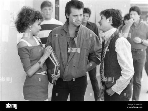 JUST ONE OF THE GUYS, from left: Deborah Goodrich, Clayton Rohner ...