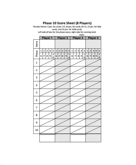 Printable Phase 10 Phases - Printable Word Searches