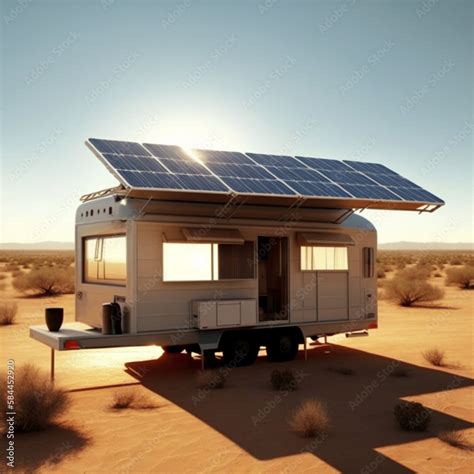 Camper van with solar panels. Generative AI. Stock Illustration | Adobe Stock