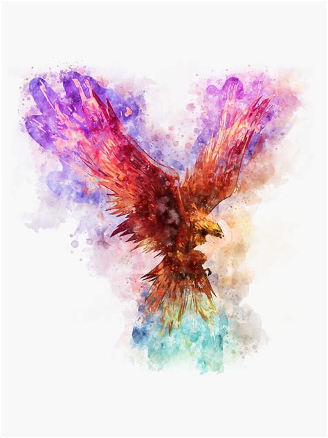 "Watercolor Rainbow Phoenix" Sticker for Sale by insomniacart | Redbubble