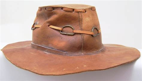 Vintage Leather Hat Floppy Wide Brim Hat Bohemian Style