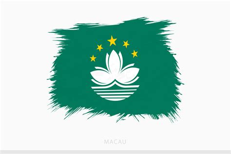 Grunge flag of Macau, vector abstract grunge brushed flag of Macau ...