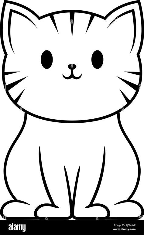 Cute cat line art illustration icon design template vector Stock Vector Image & Art - Alamy