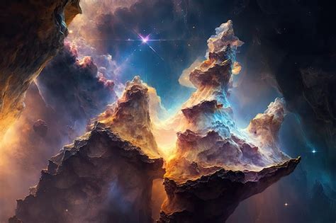 James Webb Space Telescope image of the cosmic cliffs in the Carina Nebula NASA | Premium AI ...