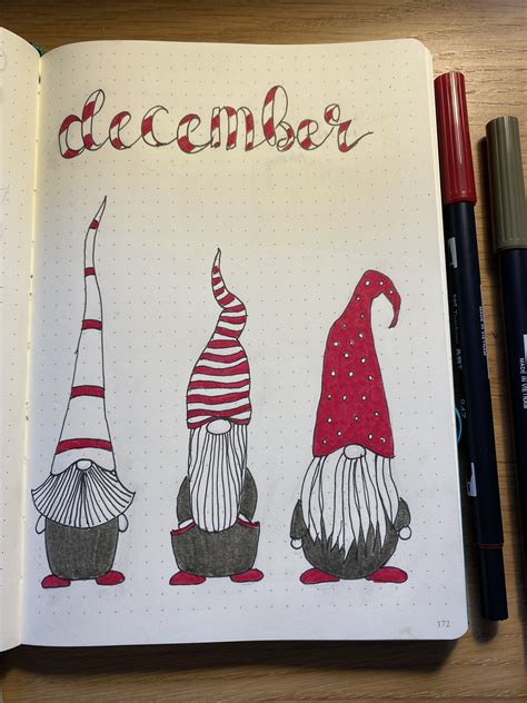 December/Christmas Bujo Cover Page