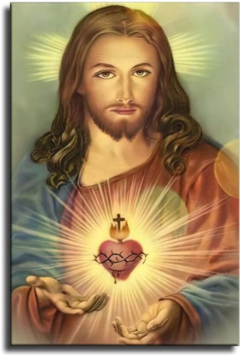 Catholic Image Sacred Heart of Jesus Poster Pictures Painting Decor ...