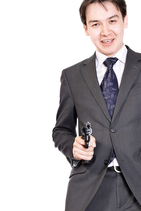 Free photo: man with gun - Adult, White, Tie - Free Download - Jooinn