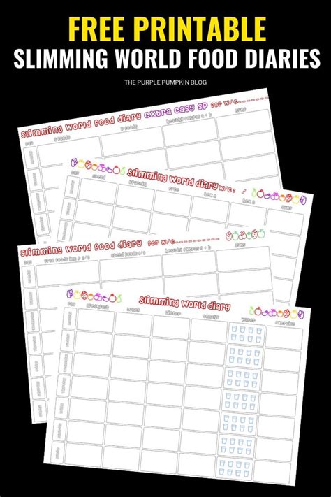 Slimming World Food Diary Printable + bonus Meal Planner! If you follow ...