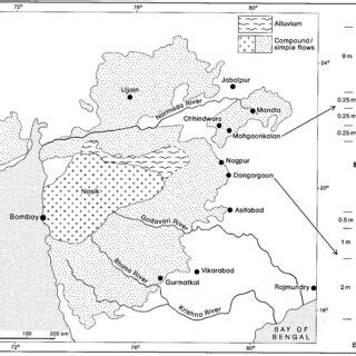 Location map showing the outcrop of the Deccan Traps and the major ...