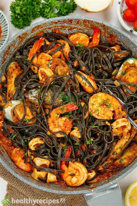 Squid Ink Seafood Pasta: an Elegant and Satisfying Seafood Party