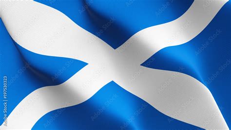 Scotland flag waving loop. Scottish flag blowing on wind. Stock Photo | Adobe Stock