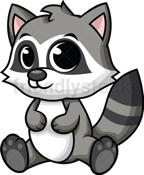 Cute Baby Raccoon Cartoon Vector Clipart - FriendlyStock