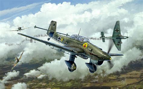 Рисунок Junkers Ju 87B Stuka The Battle Of Britain на рабочий стол | Авиация War Wallpapers