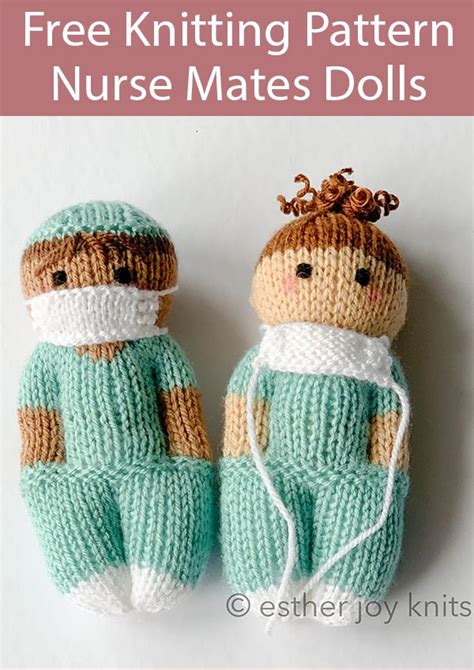 Free Knitting Pattern for Nurse Mates Dolls | Knitted doll patterns ...