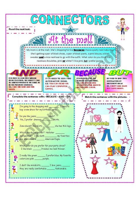 connectors - ESL worksheet by supergirls