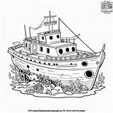 Shipwreck Scene Coloring Pages sketch template