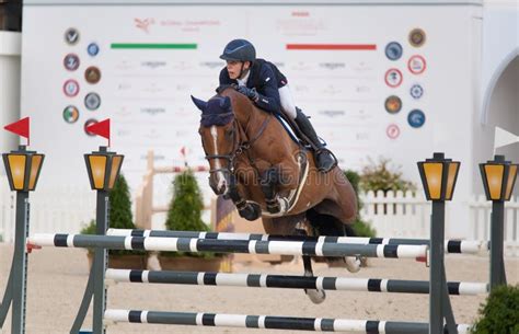 Horse Jumping during Equestrian Competition Editorial Stock Image ...