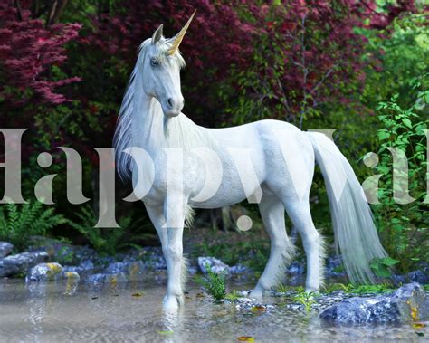 White Unicorn Wallpaper - Magical and Enchanting | Happywall