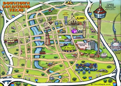 San Antonio Map Tourist