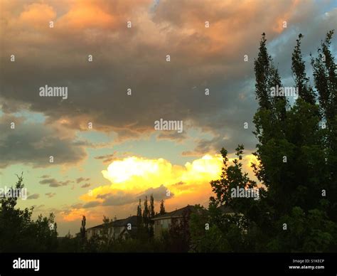 Western sky at sunset Stock Photo - Alamy