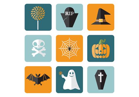 Flat Halloween Vector Icons 58519 Vector Art at Vecteezy