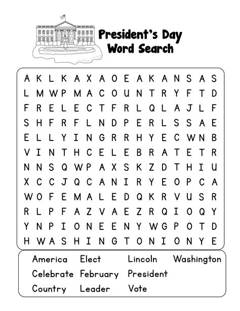 Free Printable Presidents Day Worksheets - Printable Word Searches