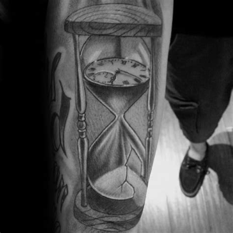 30 Broken Hourglass Tattoo Designs For Men - Time Ink Ideas