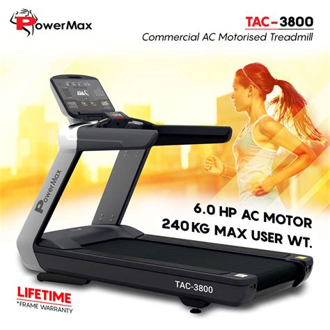 PowerMax Fitness TAC-3800® Commercial Motorised AC Treadmill – Powermax ...