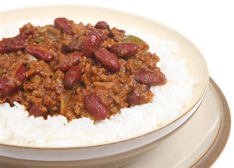 Chilli con Carne with Rice stock image. Image of cuisine - 15505515