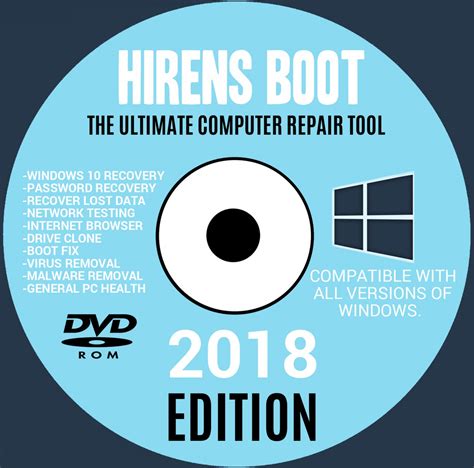 Hiren's BOOT CD DVD Hirens BootCD 2018 Utility Toolkit Disk Recovery (latest ed)