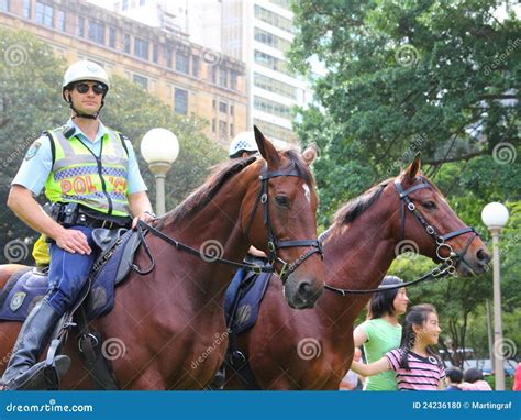 Mounted Police Officers in Park of City Editorial Image - Image of ...