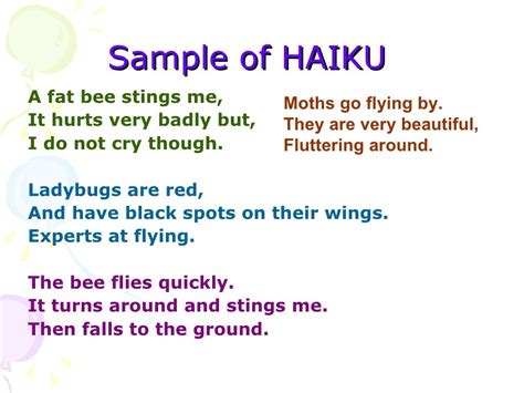 Teaching haiku poem