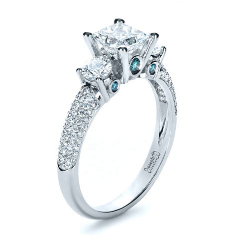 Custom Blue Diamond Engagement Ring #1420 - Seattle Bellevue | Joseph ...