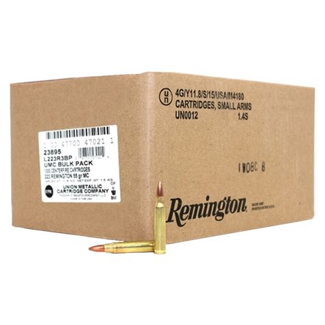 Remington UMC 223 Remington 55gr FMJ Rifle Ammo - 1000 Rounds | Sportsman's Warehouse