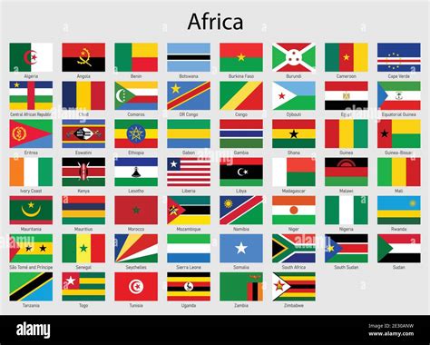 Set of flags African countries, All Africa flag collection Stock Vector ...