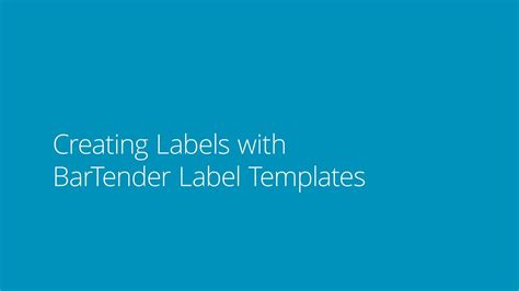 Creating Labels with BarTender Label Templates - YouTube