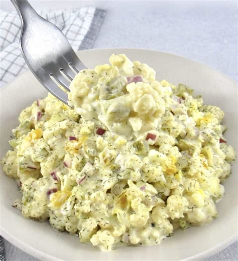 Cauliflower Potato Salad - Keto Cooking Christian